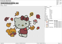 HELLO KITTY AUTUM Embroidery File 6 size