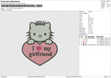 HELLO KITTY Girl Friend Embroidery File 6 size