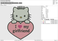 HELLO KITTY Girl Friend Embroidery File 6 size