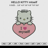 HELLO KITTY mtself Embroidery File 6 size