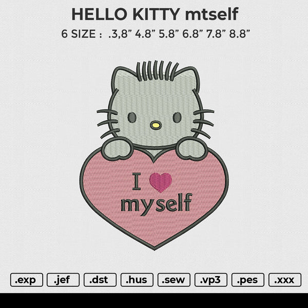 HELLO KITTY mtself Embroidery File 6 size