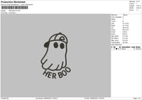 Her Ghost Embroidery File 6 Sizes