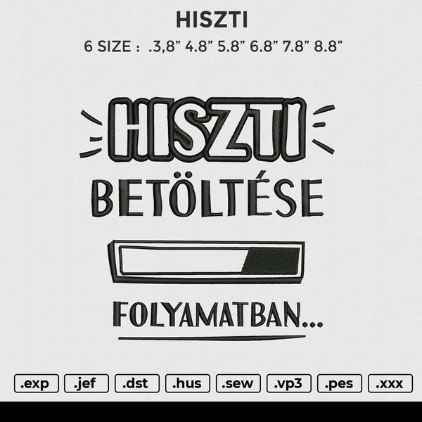 HISZTI Embroidery File 6 size