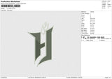 H LOGO Embroidery File 6 size