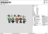 Horror Gang 0408 Embroidery File 6 sizes