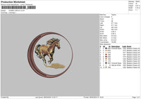 Horsecircle 02 Embroidery File 6 sizes