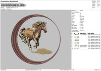 Horsecircle 02 Embroidery File 6 sizes
