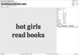 HOT GIRL READ BOOKS Embroidery File 6 size