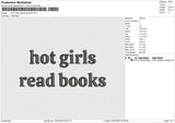 HOT GIRL READ BOOKS Embroidery File 6 size