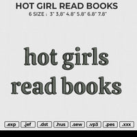 HOT GIRL READ BOOKS Embroidery File 6 size