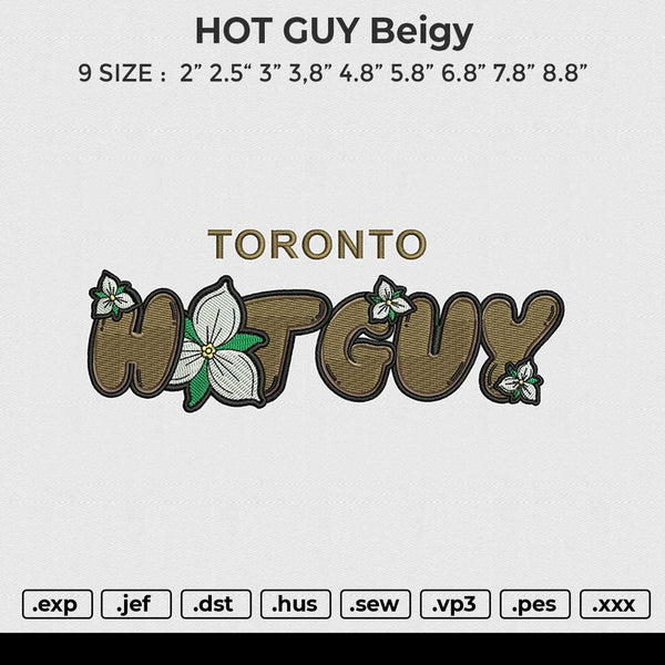 HOT GUY Beigy Embroidery File 6 size