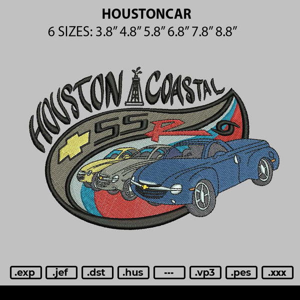 Houstoncar Embroidery File 6 sizes