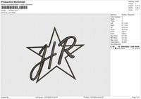 HR Star Embroidery File 6 size