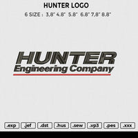 HUNTER LOGO Embroidery File 6 size