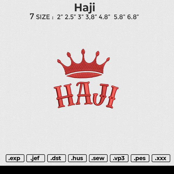 Haji Embroidery File 6 size