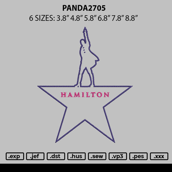 Hamiltntext 01 Embroidery File 6 sizes