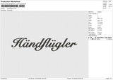 HandAugler Embroidery File 6 size