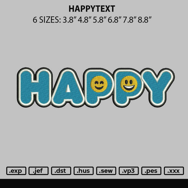 Happytext Embroidery File 6 sizes