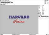 Harvardtext Embroidery File 6 sizes