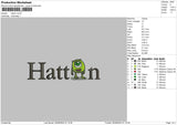 Hattontext Embroidery File 6 sizes