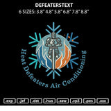 Defeaterstext Embroidery File 6 sizes