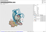 Hello Kitty Surfing Embroidery File 6 size