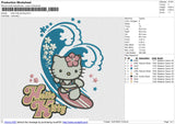 Hello Kitty Surfing Embroidery File 6 size