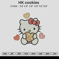 HK cookies Embroidery File 6 size
