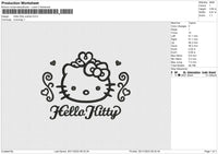 Hello Kitty Outline Embroidery File 6 size