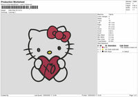 Hello Kitty XO Embroidery Files