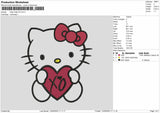 Hello Kitty XO Embroidery Files