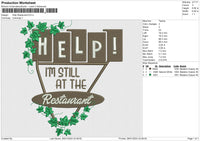 Help Restaurant Embroidery File 6 size