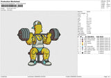 Homer gym Embroidery File 6 size