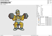 Homer gym v2 Embroidery File 6 size