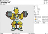 Homer gym Embroidery File 6 size