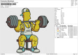 Homer gym Embroidery File 6 size