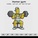 Homer gym Embroidery File 6 size