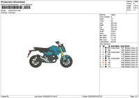 Blue Motorcycle 2303 Embroidery File 6 sizes