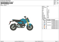 Blue Motorcycle 2303 Embroidery File 6 sizes