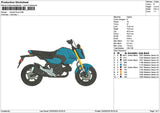 Blue Motorcycle 2303 Embroidery File 6 sizes