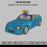 Car Blue 0208 Embroidery File 6 sizes