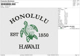 Honolulu Embroidery File 6 size