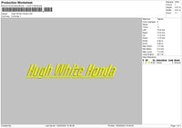 Hugh Text Embroidery File 6 sizes