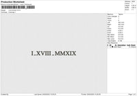 Ixviimmxix Embroidery File 6 size