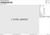 Ixviimmxix Embroidery File 6 size