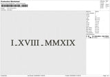 Ixviimmxix Embroidery File 6 size