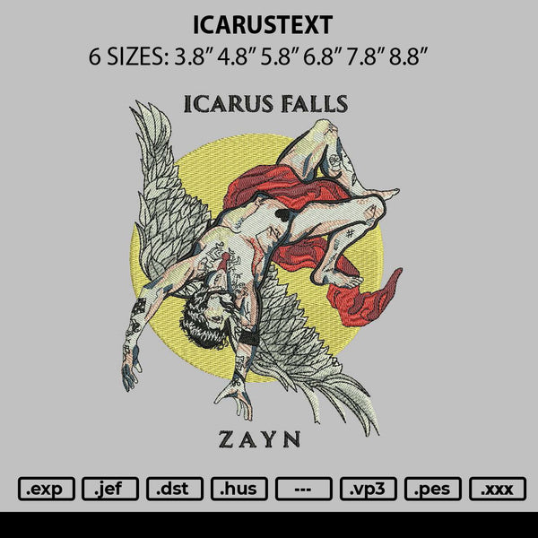 Icarustext Embroidery File 6 sizes