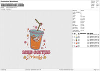 ICED COFFEE Embroidery File 6 size