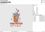 ICED COFFEE Embroidery File 6 size