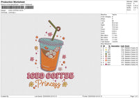 ICED COFFEE Embroidery File 6 size